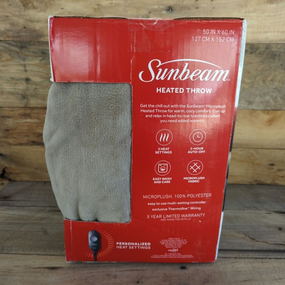 Sunbeam Micro Plush Heated Throw Blanket - Picture 5 of 8
